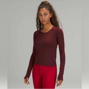 NWT Lululemon Swiftly Tech Long Sleeve Shirt 2.0 *Race Length* Red Merlot